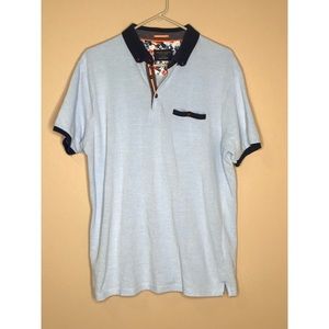 Denim and flowers polo